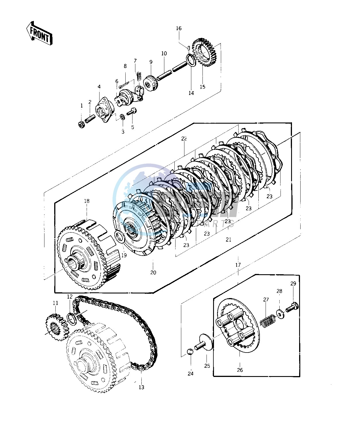 CLUTCH -- 76 -77 KZ400 - D3_D4- -