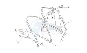 Scarabeo 50 2t (eng. Minarelli) drawing Central body I - Glove comp.door