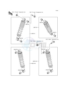 KLF 400 B [BAYOU 400 4X4] (B4-B6) [BAYOU 400 4X4] drawing SHOCK ABSORBER-- S- -