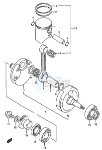 RM250 (T-V-W-X-Y) drawing CRANKSHAFT