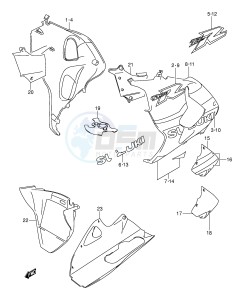 TL1000R (E2) drawing UNDER COWLING (MODEL K1)