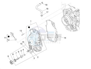 Beverly 350 4t 4v ie e3 ( USA - ca ) USA_CAL drawing Flywheel magneto cover - Oil filter