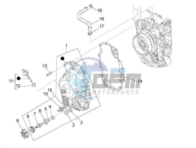 Flywheel magneto cover - Oil filter