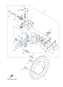 MTN320-A MTN-320-A MT-03 (B9A2) drawing REAR BRAKE CALIPER