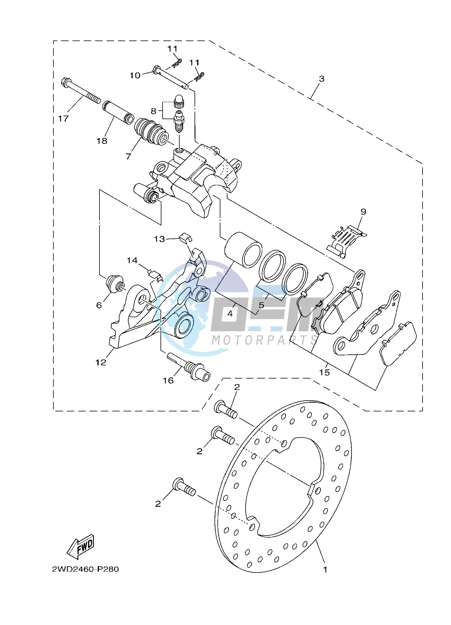 REAR BRAKE CALIPER