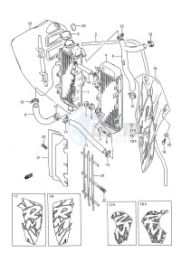 RM125 (E28) drawing RADIATOR (MODEL N P)