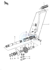 KZ 1000 B [KZ1000 LTD] (B1-B2) [KZ1000 LTD] drawing KICKSTARTER MECHANISM -- 77-78 B1_B2- -