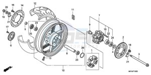 CBF1000A9 UK - (E / ABS MKH) drawing REAR WHEEL