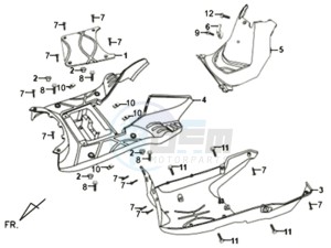 X'PRO 50 25KMH (L8) NL EURO4 drawing FLOOR PANEL /  FRAMECOVER