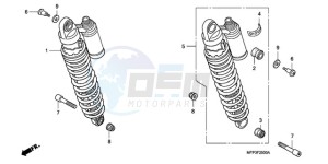 CB1300SA9 UK - (E / ABS BCT MKH MME TWO) drawing REAR CUSHION