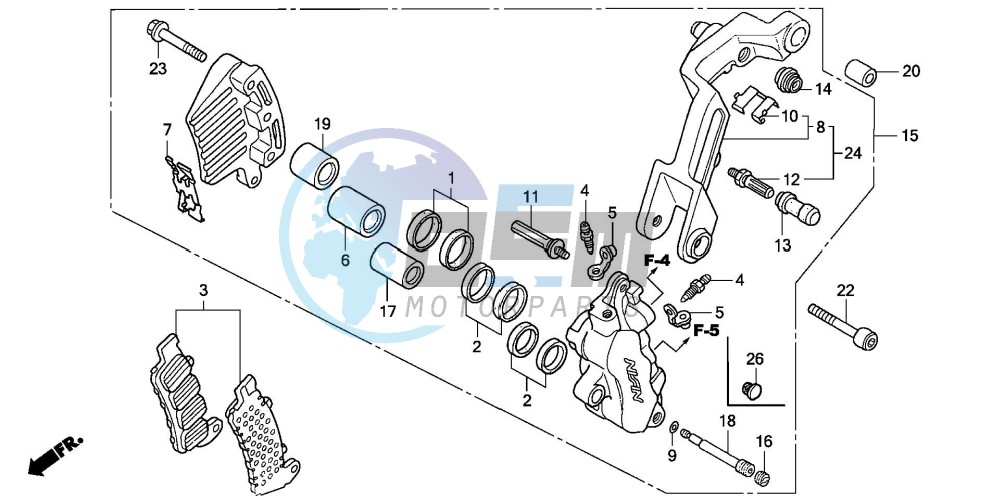 FRONT BRAKE CALIPER (L.)