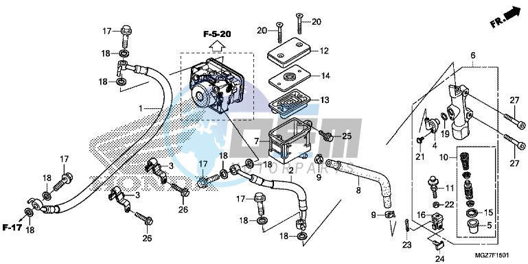 REAR BRAKE MASTER CYLINDER (ABS)