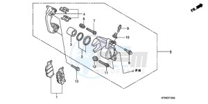 SH300A9 France - (F / ABS CMF) drawing REAR BRAKE CALIPER