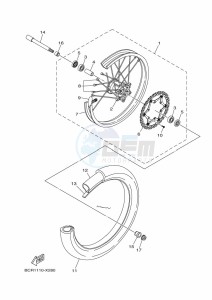 YZ250 (BCR6) drawing FRONT WHEEL