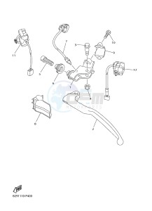 YZ250FX (B292 B293 B294 B294 B295) drawing HANDLE SWITCH & LEVER