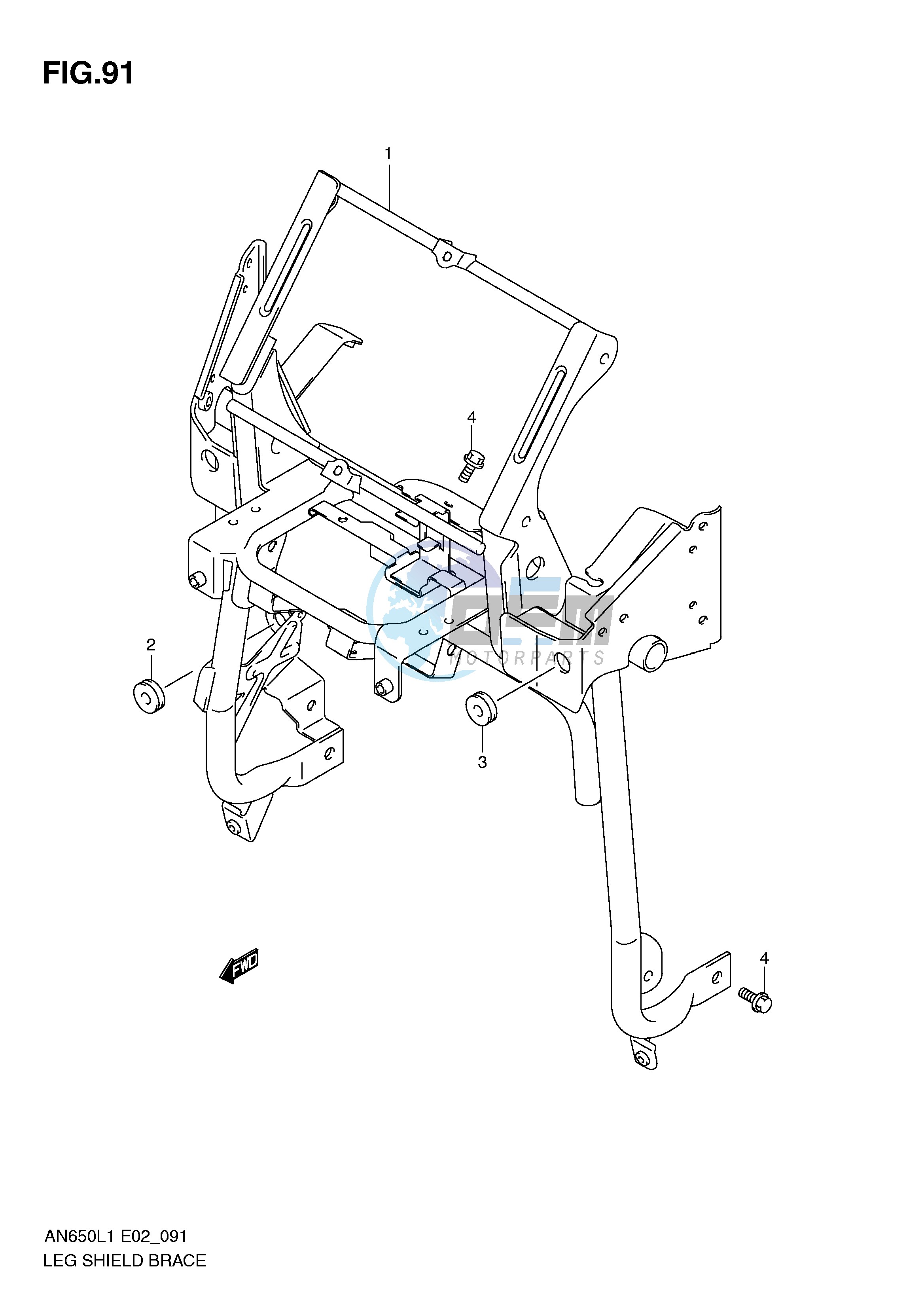 LEG SHIELD BRACE (AN650AL1 E2)