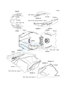 KRF 750 F [TERYX 750 4X4 NRA OUTDOORS] (F8F) C9FA drawing DECALS-- ORANGE- --- C9FA- -