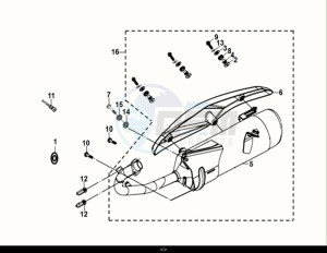 FIDDLE IV 125 LC ABS (XG12WW-EU) (M0) drawing EXHAUST MUFFLER