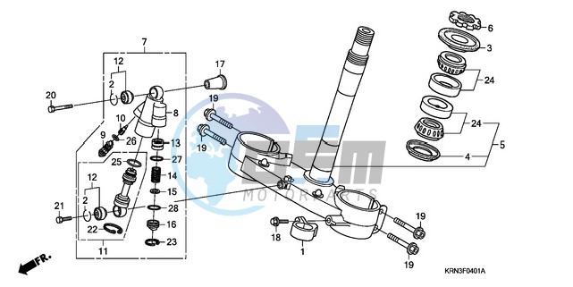 STEERING STEM(CRF250R8/9) /STEERING DAMPER