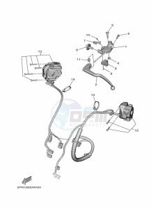 MT-09 MTN890 (B7NC) drawing HANDLE SWITCH & LEVER