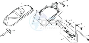 CITYCOM 300 EFI drawing BUDDYSEAT / REAR LUGGAGE FRAME