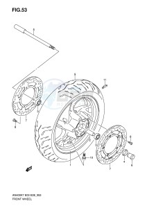 AN400 (E3-E28) Burgman drawing FRONT WHEEL (AN400K7 K8 K9 L0)