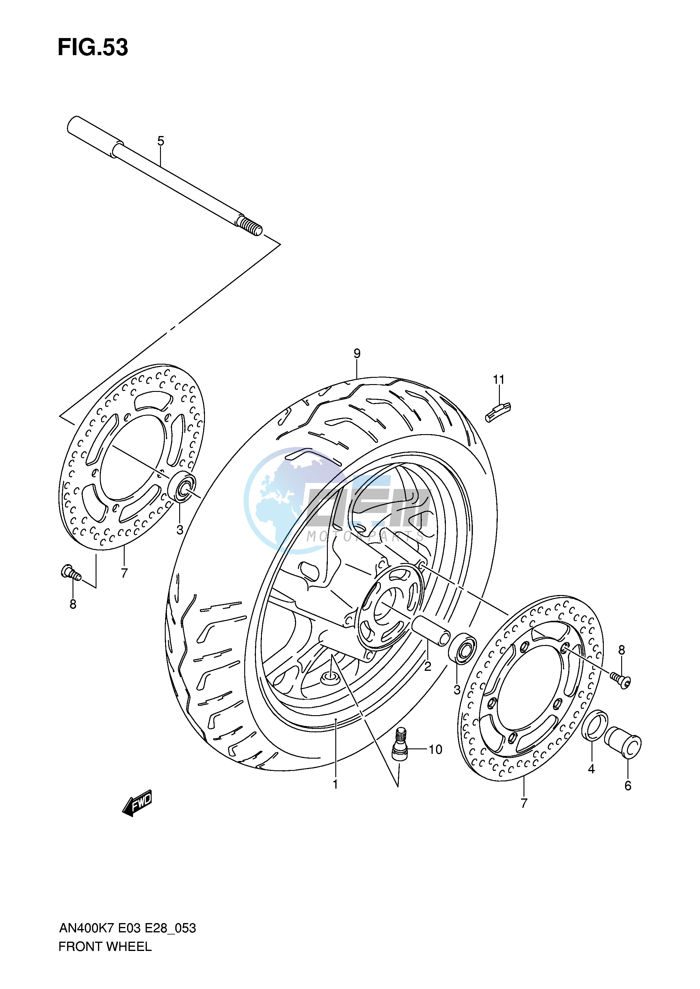 FRONT WHEEL (AN400K7 K8 K9 L0)