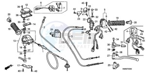 TRX250TMA ED drawing HANDLE LEVER/SWITCH/CABLE