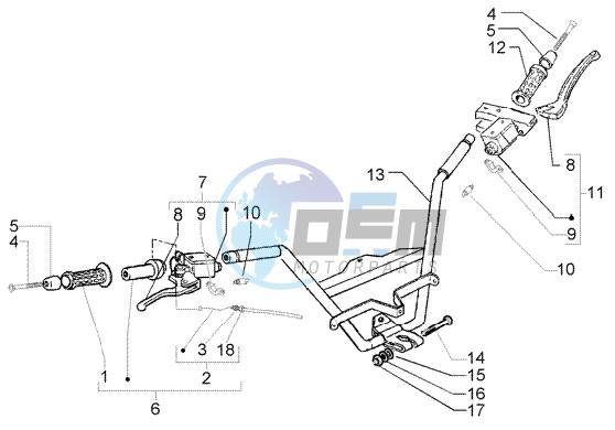 Handlebar - brake pump