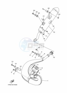 YZ250X (BF1H) drawing EXHAUST