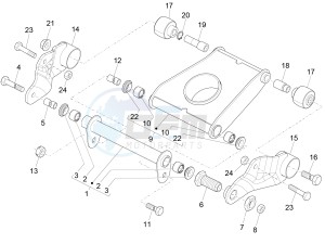 MP3 500 MAXI SPORT-BUSINESS-ADVANCED E4 ABS (EMEA-APAC) drawing Swinging arm