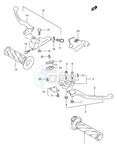 GSX400 (E30) drawing HANDLE LEVER