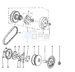 SPEEDAKE - 50 cc drawing CLUTCH FOR PUMP MIKUNI