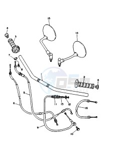 XV VIRAGO 250 drawing STEERING HANDLE -CABLE