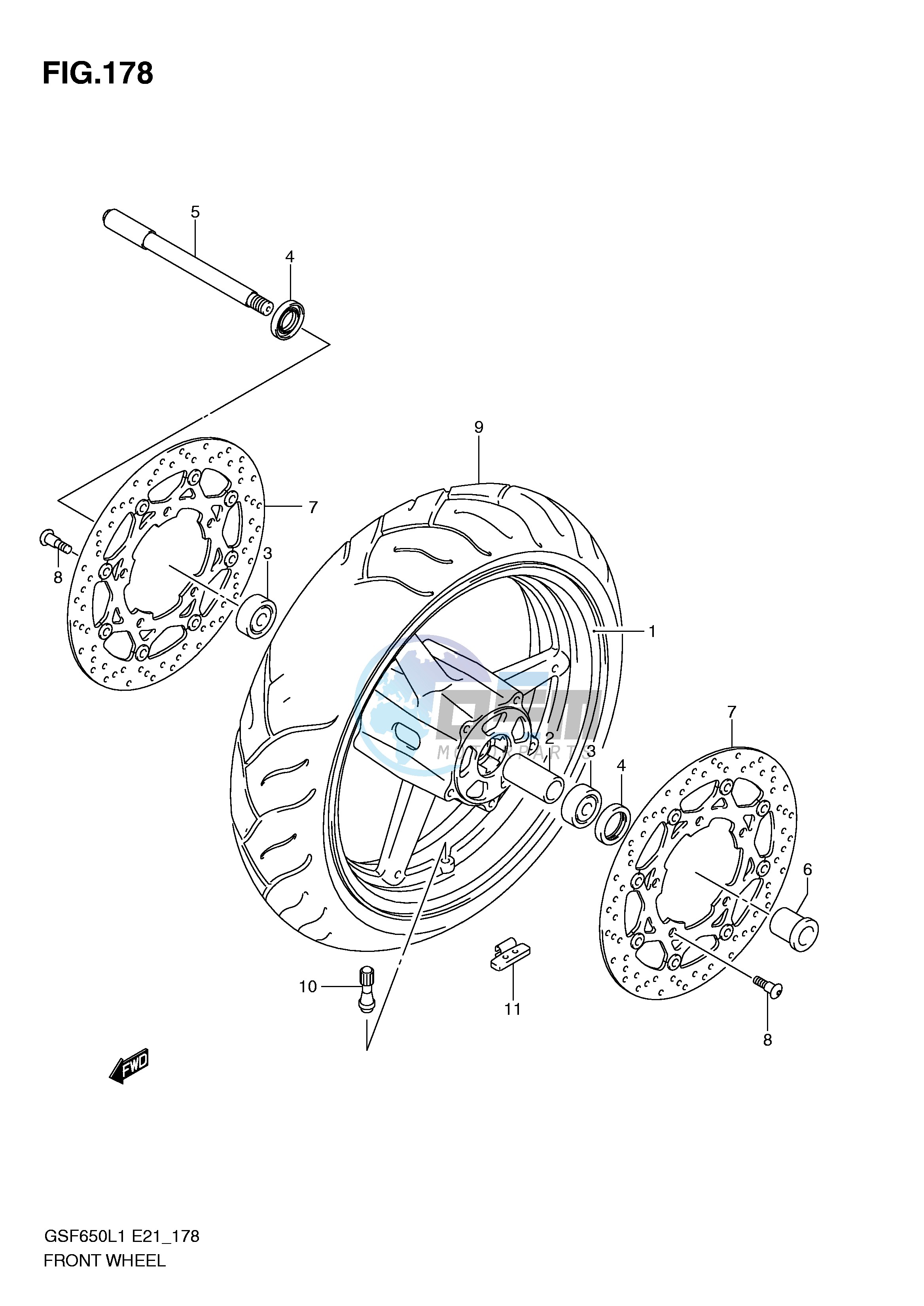 FRONT WHEEL (GSF650UL1 E21)