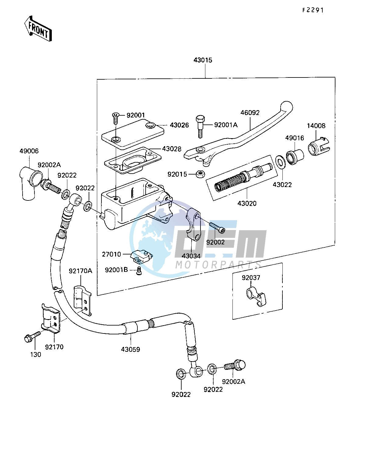 FRONT MASTER CYLINDER-- KL250-D7- -