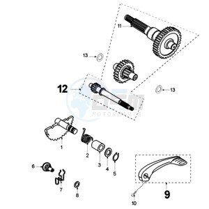 LUDIX 10 RVA ONE drawing DRIVE SHAFTS / KICKSTARTER