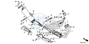 CBR500RAD CBR500R ABS UK - (E) drawing EXHAUST MUFFLER