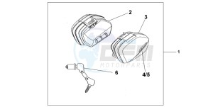 CBF500 drawing 33 LITRE PANNIER SET EMERGENCY RED METALLIC