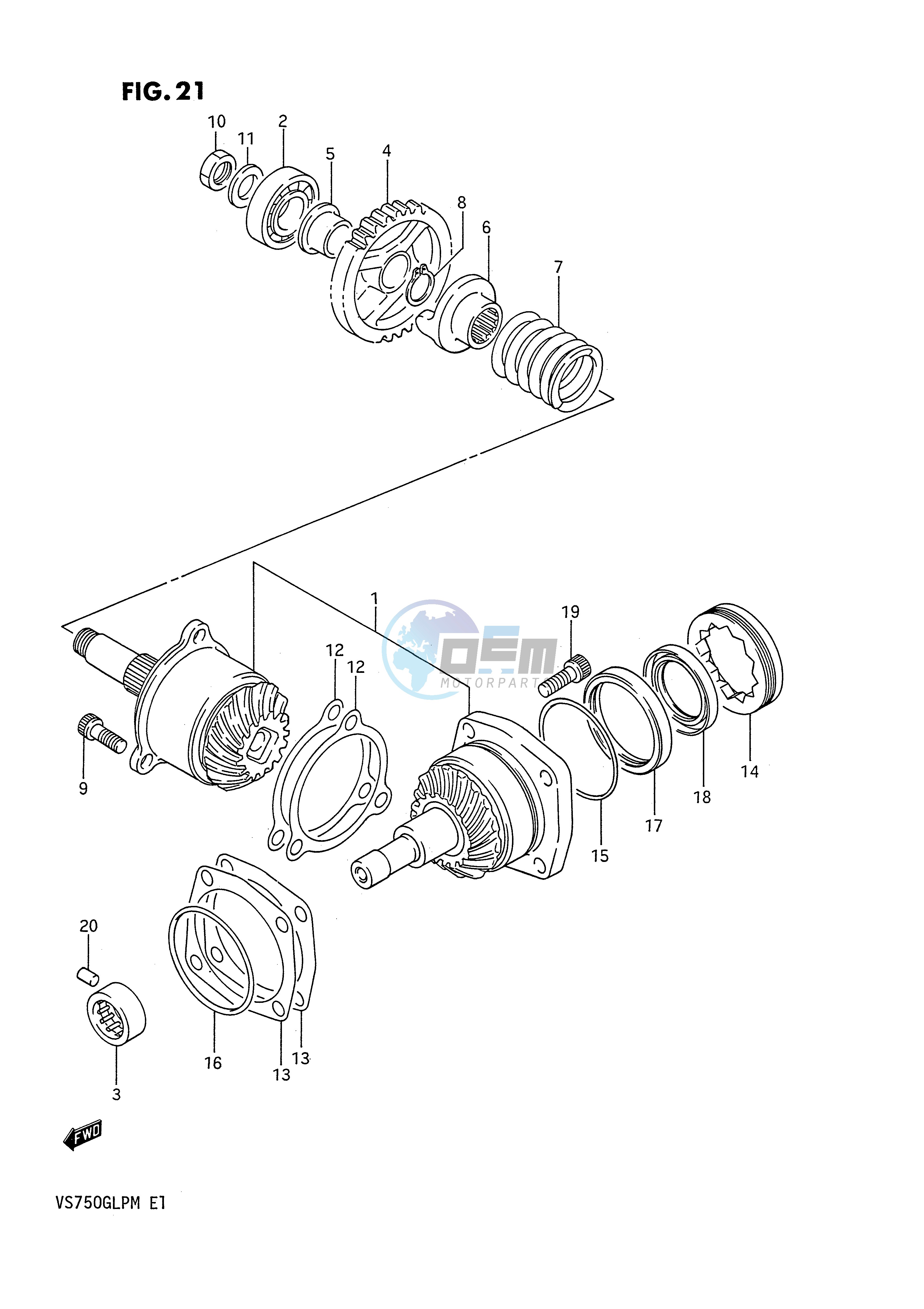 SECONDARY DRIVE GEAR (MODEL G H J K L M)