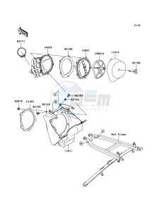 KX125 KX125M7F EU drawing Air Cleaner