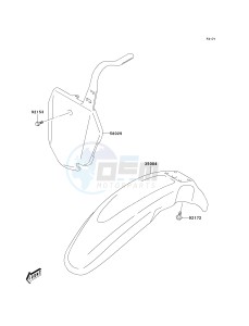 KLX 125 A (A6F) A6F drawing FRONT FENDER-- S- -