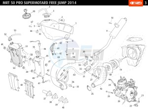 MRT-50-PRO-SM-FREE-JUMP drawing COMPLETE ENGINE - EXHAUST - FUEL TANK