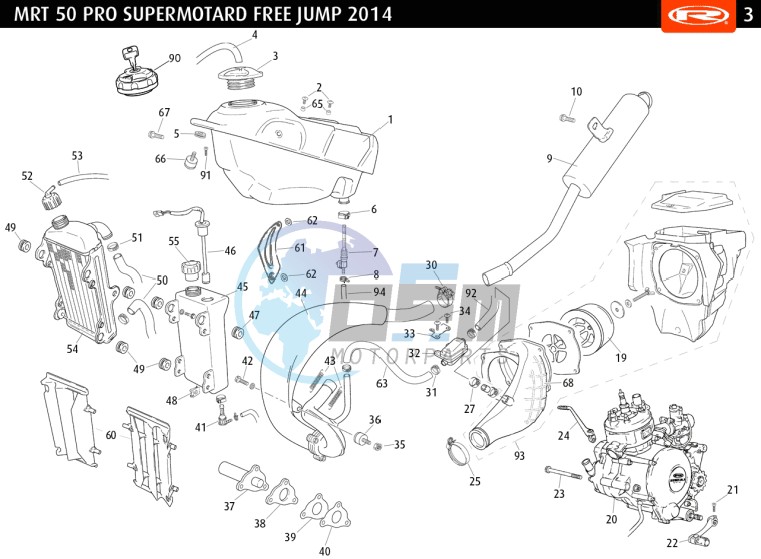 COMPLETE ENGINE - EXHAUST - FUEL TANK