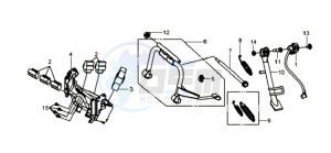 GTS 250 EURO 3 drawing CENTRAL STAND / SIDE STAND