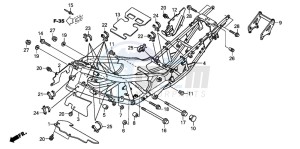 XL1000V drawing FRAME BODY (XL1000VA)