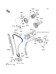 KLX450R KLX450A8F EU drawing Camshaft(s)/Tensioner