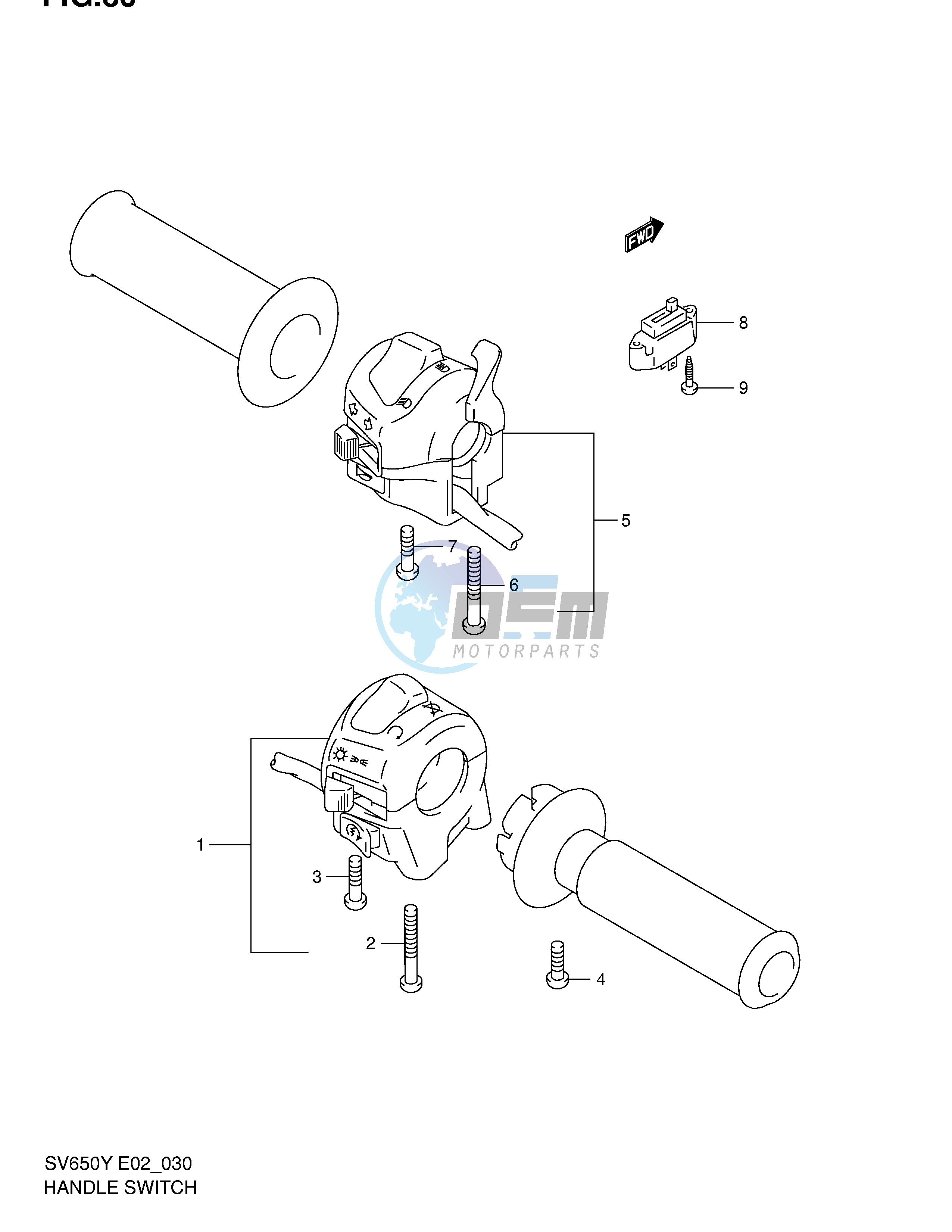 HANDLE SWITCH (SV650X UX Y UY K1 UK1 K2 UK2)