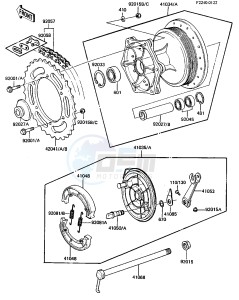 KDX 250 B [KDX250] (B3-B4) [KDX250] drawing REAR HUB_BRAKE_CHAIN