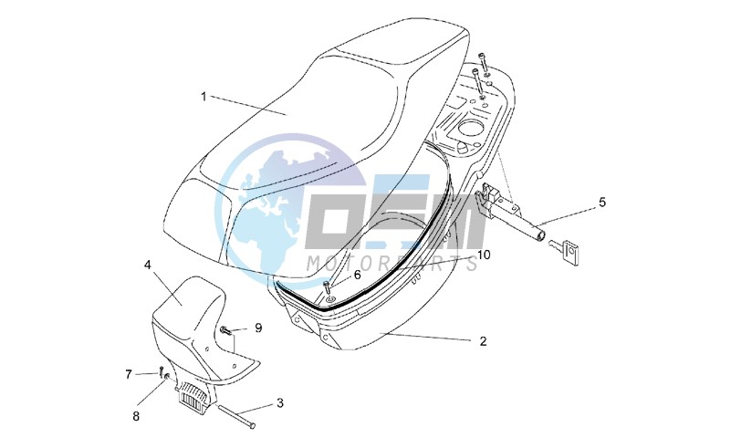 Saddle and helmet compartment